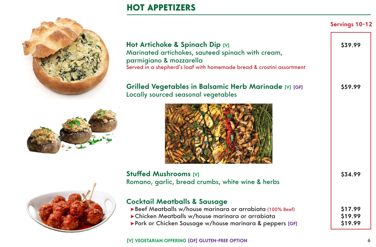 Hot Appetizers-Catering menu