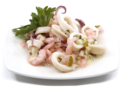Calamari & baby shrimp Salad
