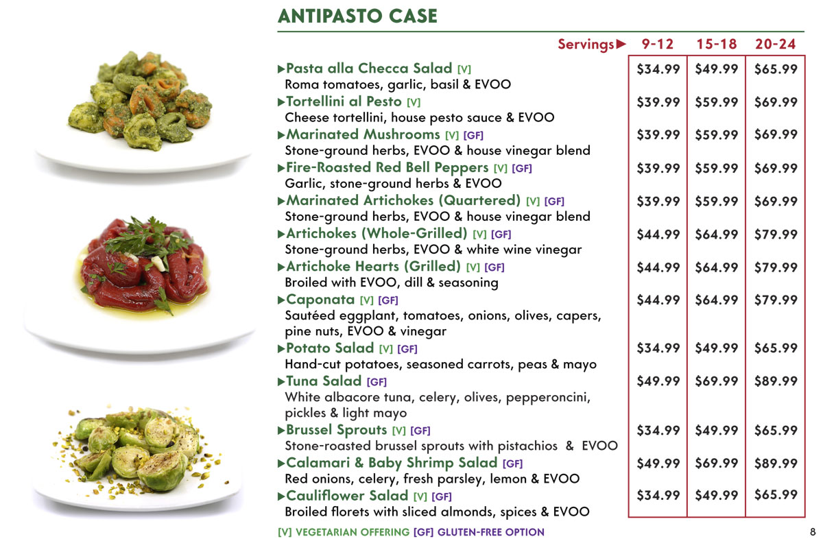 Antipasto Case-Catering menu
