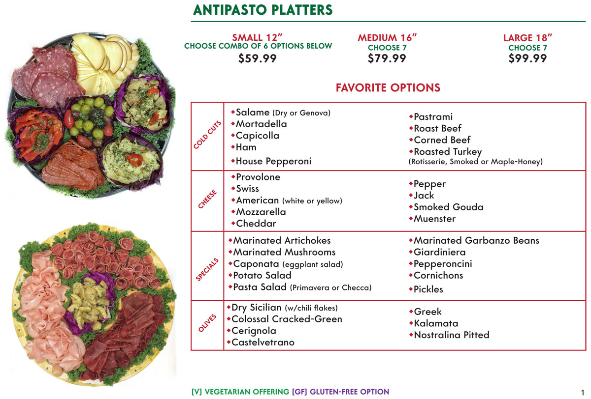 Antipasto Platters-Catering menu