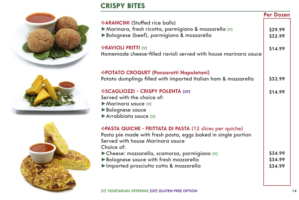 Crispy Bites-Catering menu