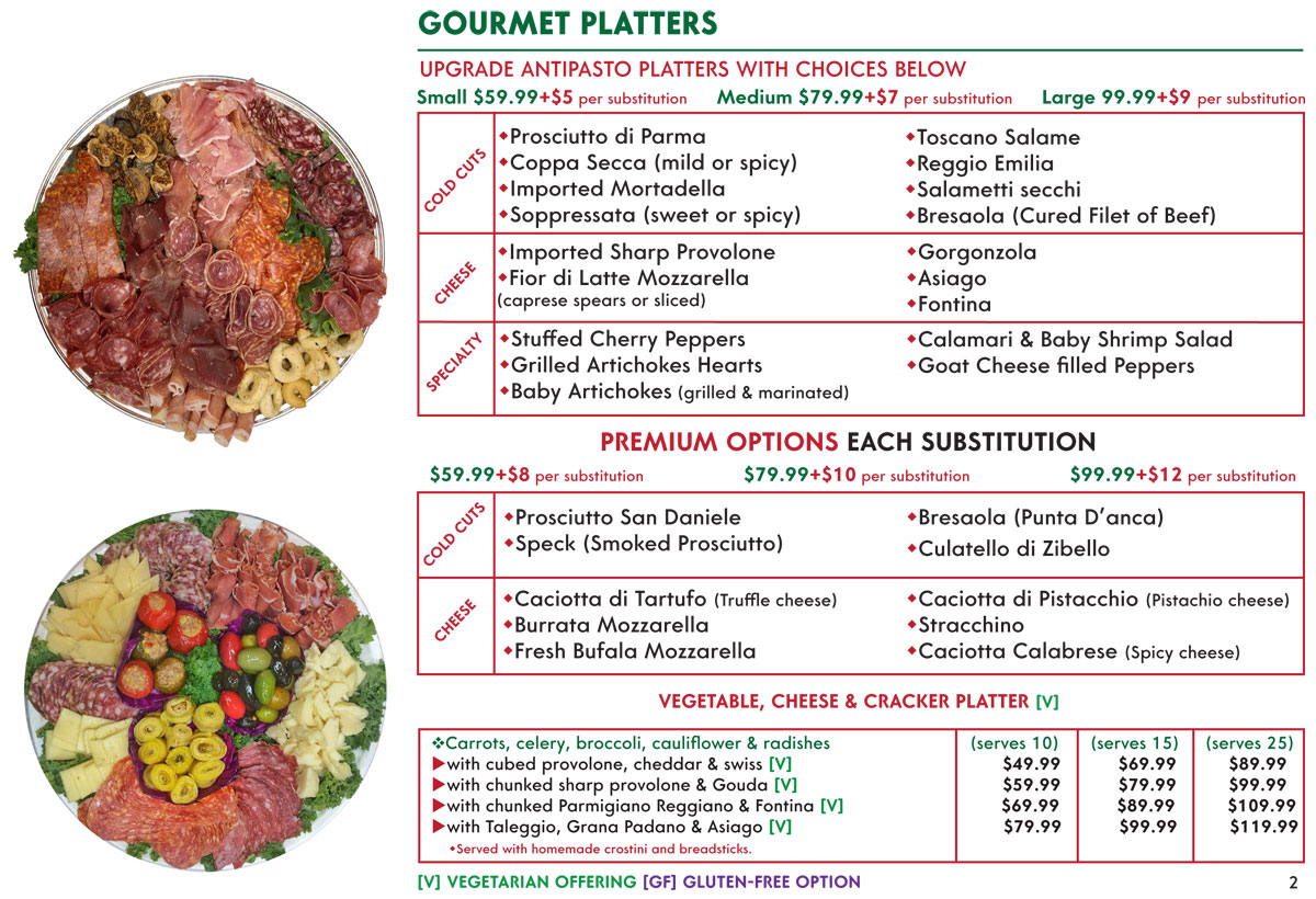 Gourmet Platters-Catering menu