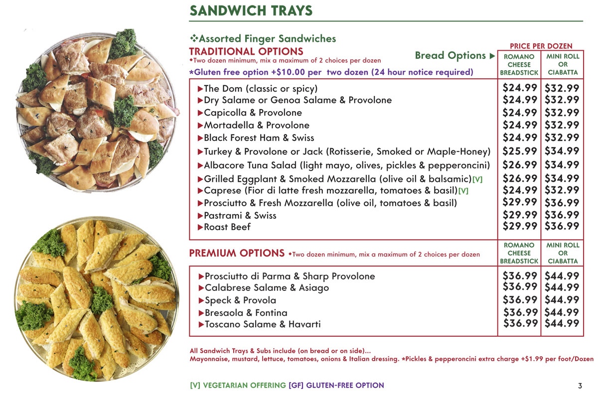 Sandwich-trays-Catering menu